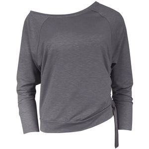Okitu Sustainable Mauve Grey Off Shoulder Sweater by OFF>GRID