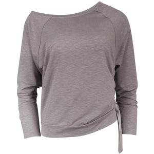 Sombrio Sustainable Lilac Grey Off Shoulder Sweater by OFF>GRID